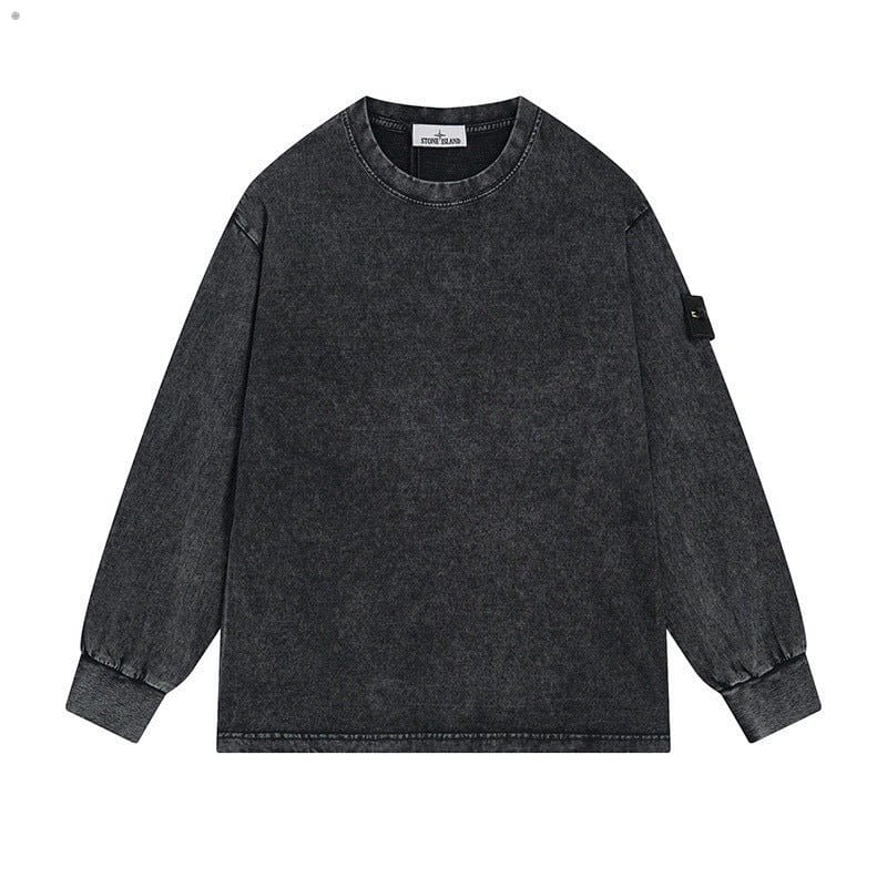 Stone Island Washed Vintage Oversized Long-Sleeve Tee