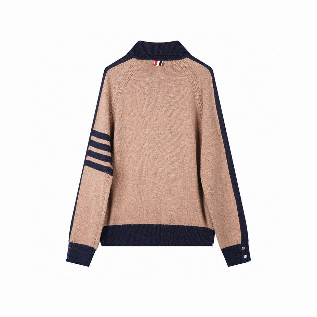 Unisex sweater by Thom Browne, knitwear detail view