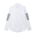 Men's Double Sleeve Patches Contrast Shirt by Thom Browne, shirt detail view