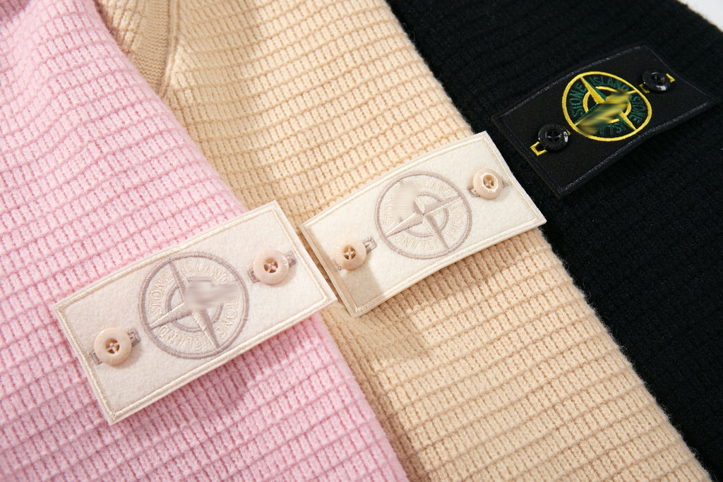 Stone Island Mock-Neck Zip-Up Knit Cardigan