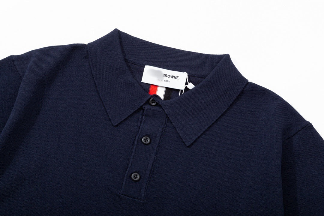 Classic Knit Polo by Thom Browne, product detail view