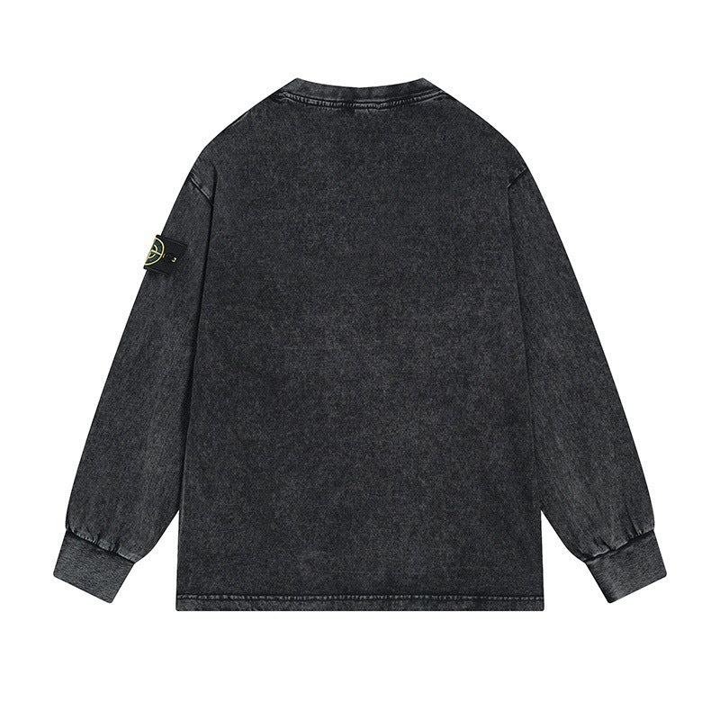 Stone Island Washed Vintage Oversized Long-Sleeve Tee
