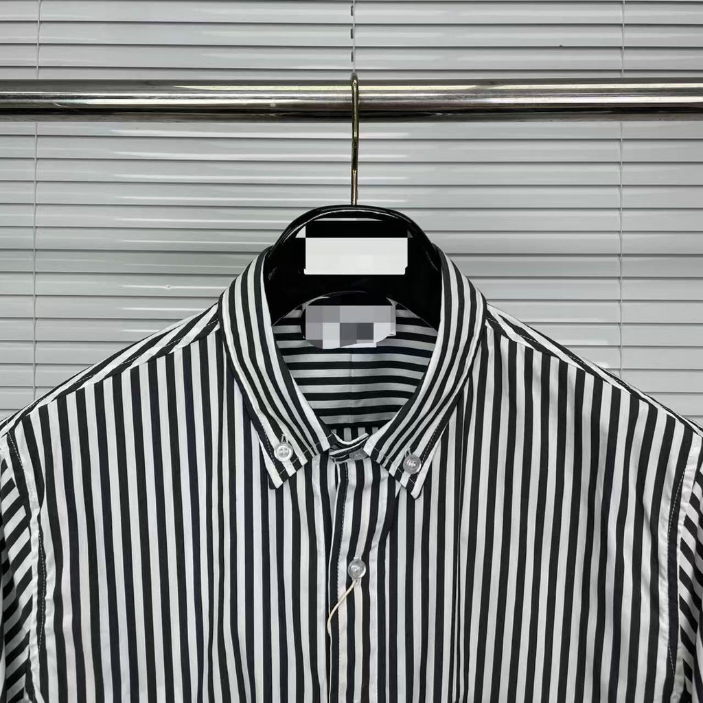 Striped Sailboat Embroidered Shirt — Unisex Short-Sleeve by Thom Browne, shirt detail view