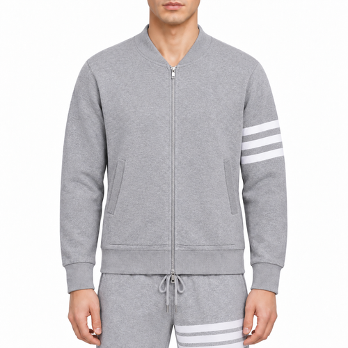 Animal Knitwear Outerwear by Thom Browne, modeled on a pure white background