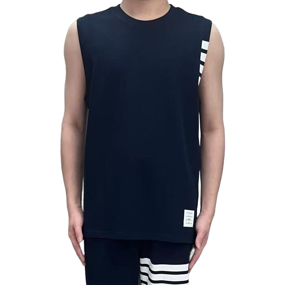 sleeveless T-shirt by Thom Browne, product detail view