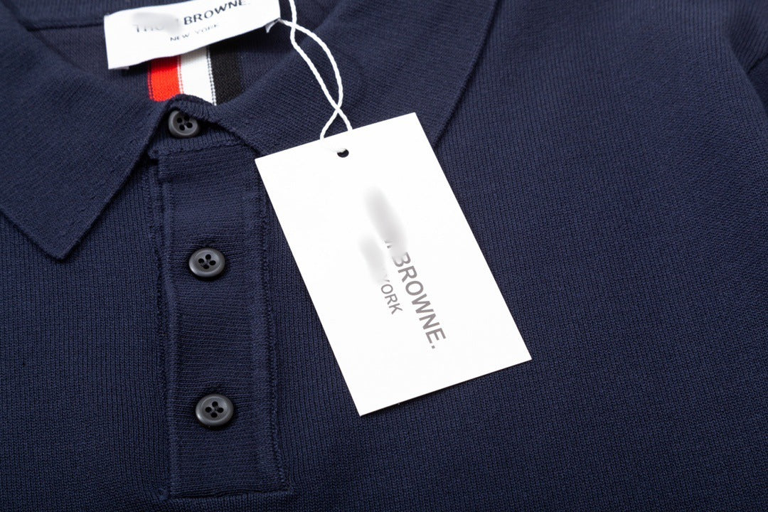 Classic Knit Polo by Thom Browne, product detail view