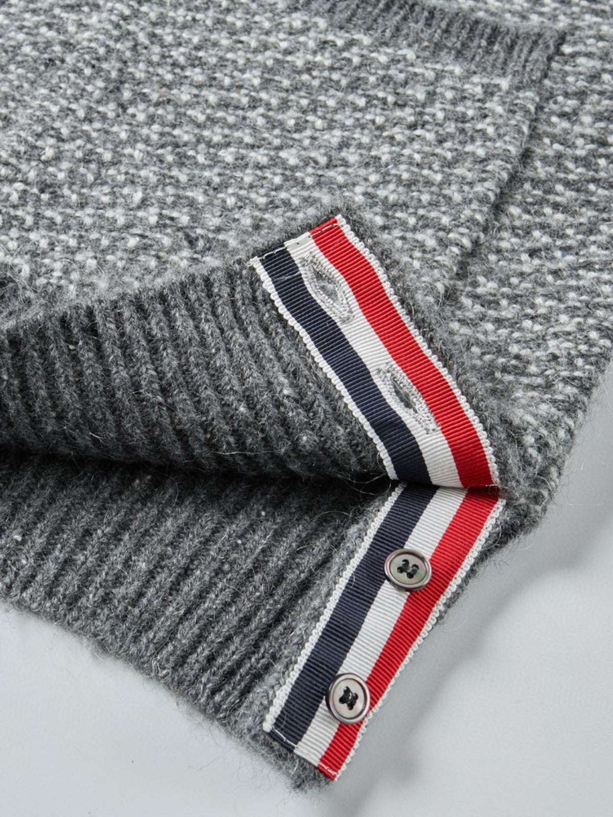 Men's Sweater Jacket by Thom Browne, knitwear detail view