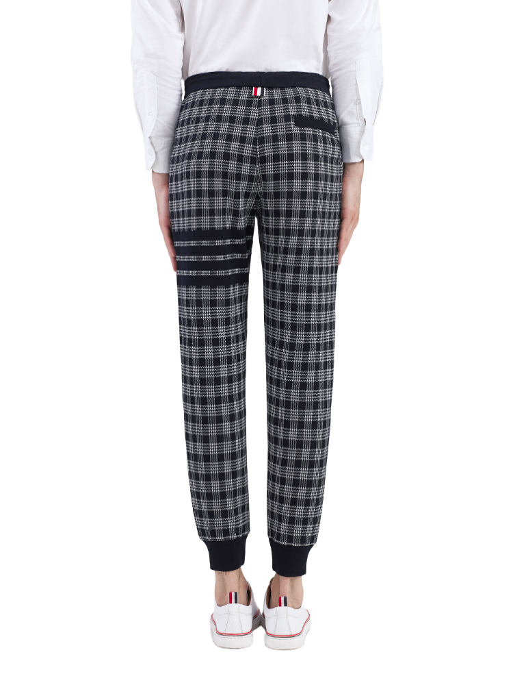 Thom Browne Style Unisex Casual Sweatpants with Signature Four-Bar Detail - Image 4
