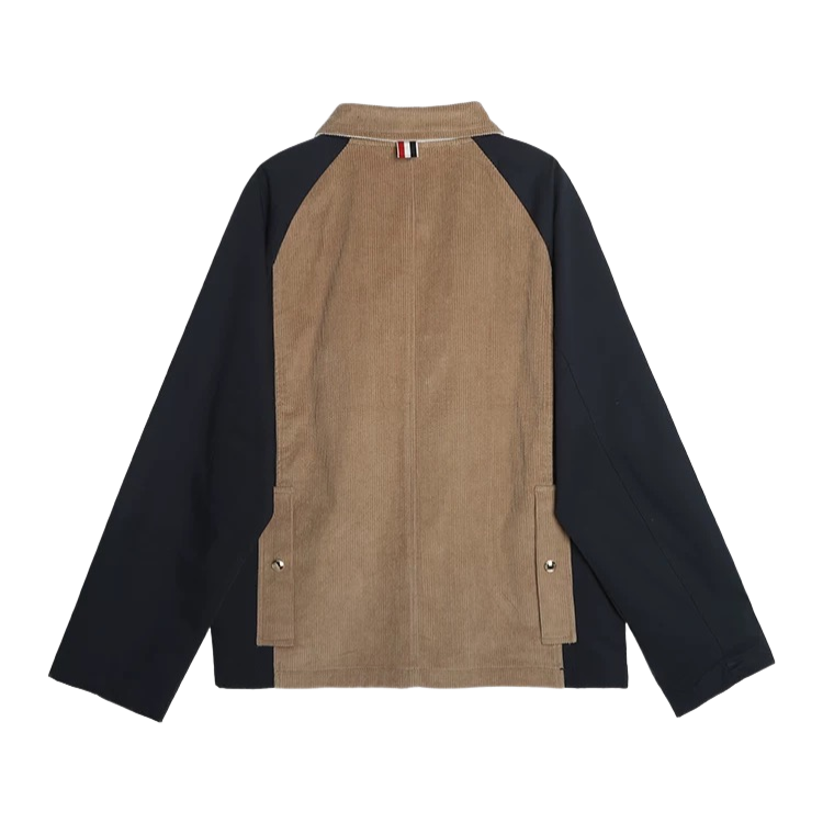 Multi-pocket jacket by Thom Browne, outerwear detail view