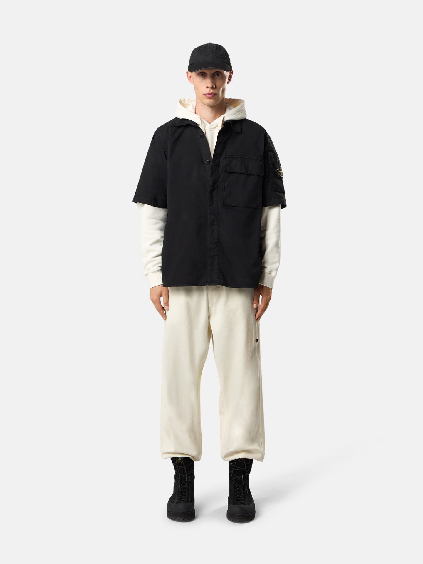 Stone Island Corduroy Short-Sleeve Shirt