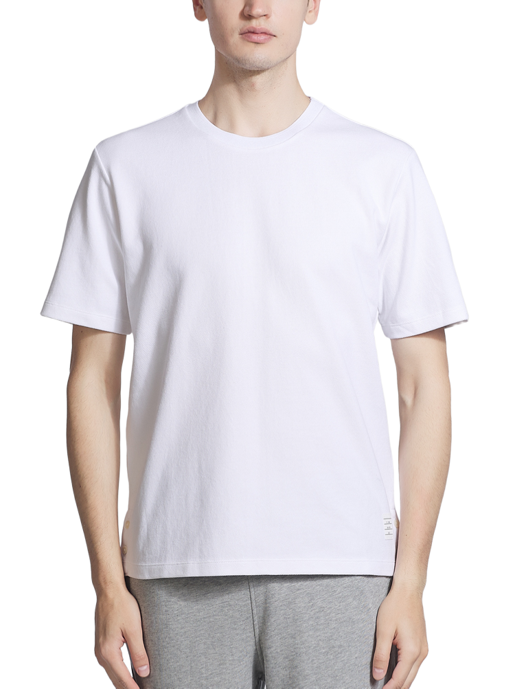 Casual crew neck T-shirt by Thom Browne, product detail view