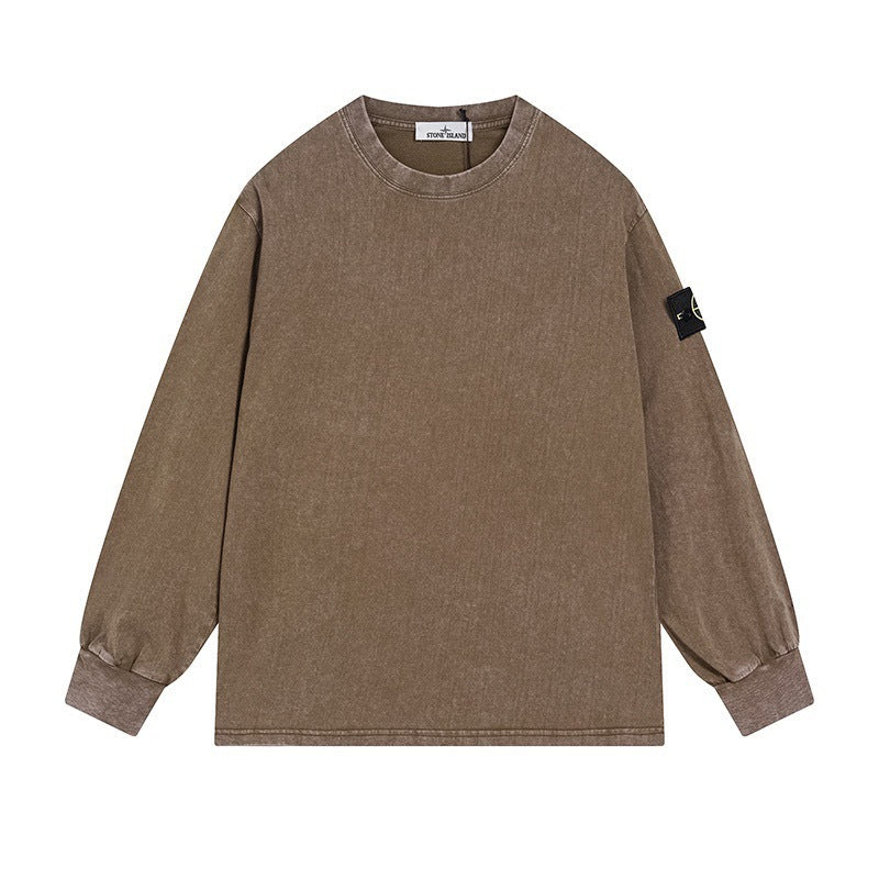 Stone Island Washed Vintage Oversized Long-Sleeve Tee