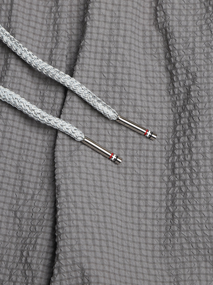 Thom Browne Style Men's Casual Shorts with Signature Four-Bar Detail - Image 6