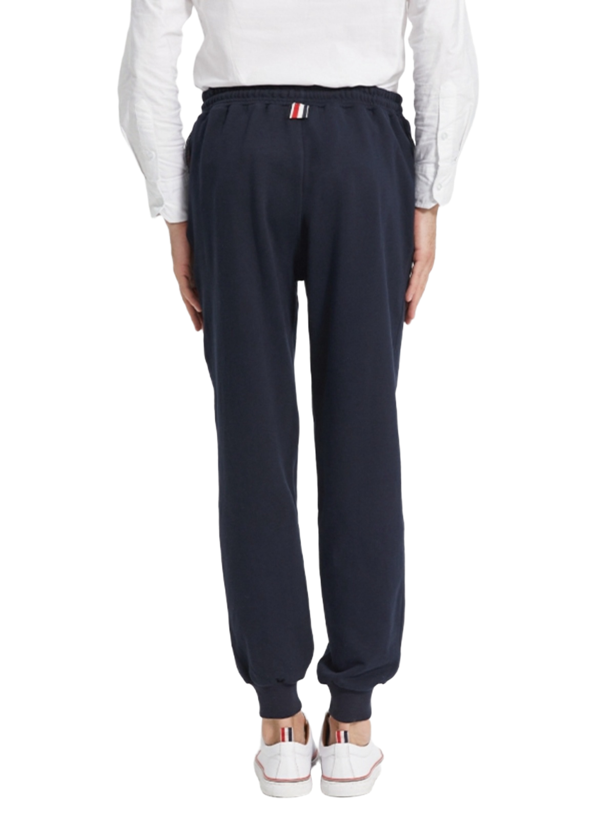 Thom Browne Style Men's Diagonal Stripe Badge Sweatpants - Image 4