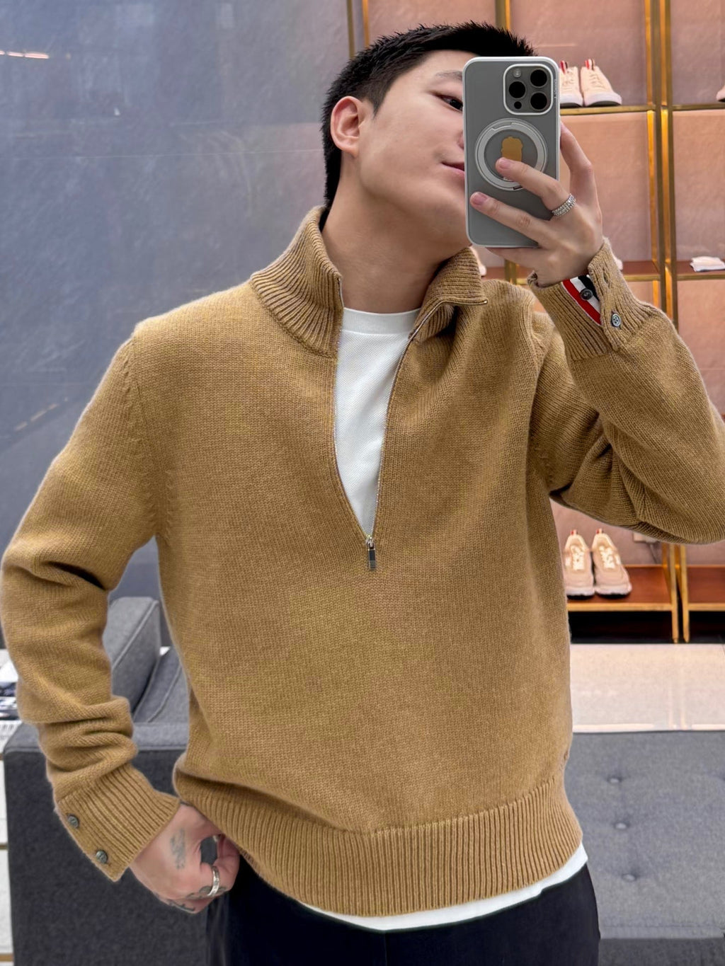 Men's Sweaters by Thom Browne, knitwear detail view