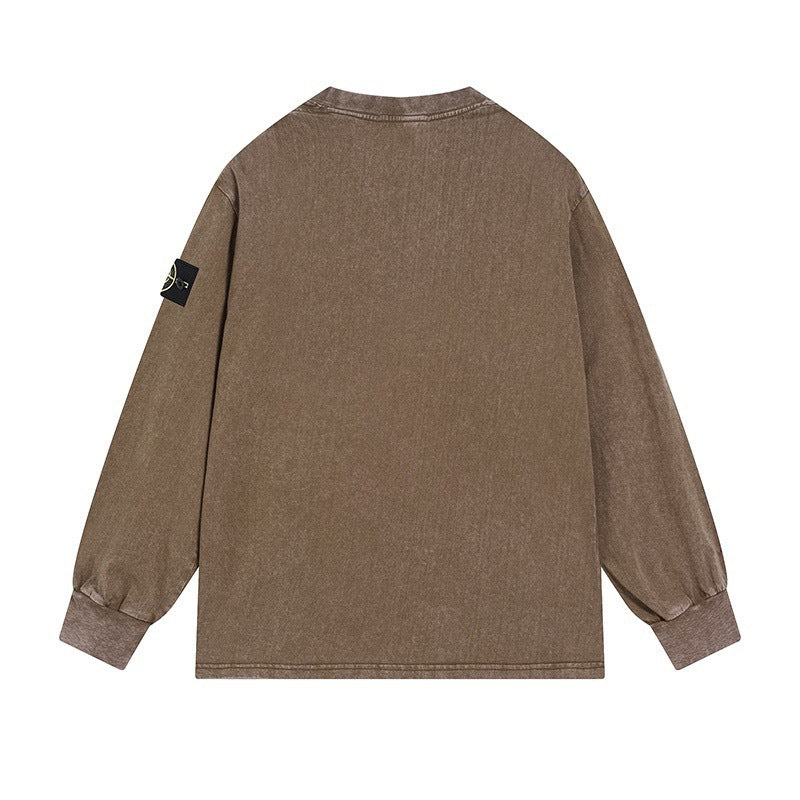 Stone Island Washed Vintage Oversized Long-Sleeve Tee