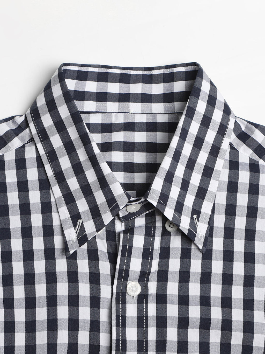 Men's Couple plaid shirt by Thom Browne, shirt detail view