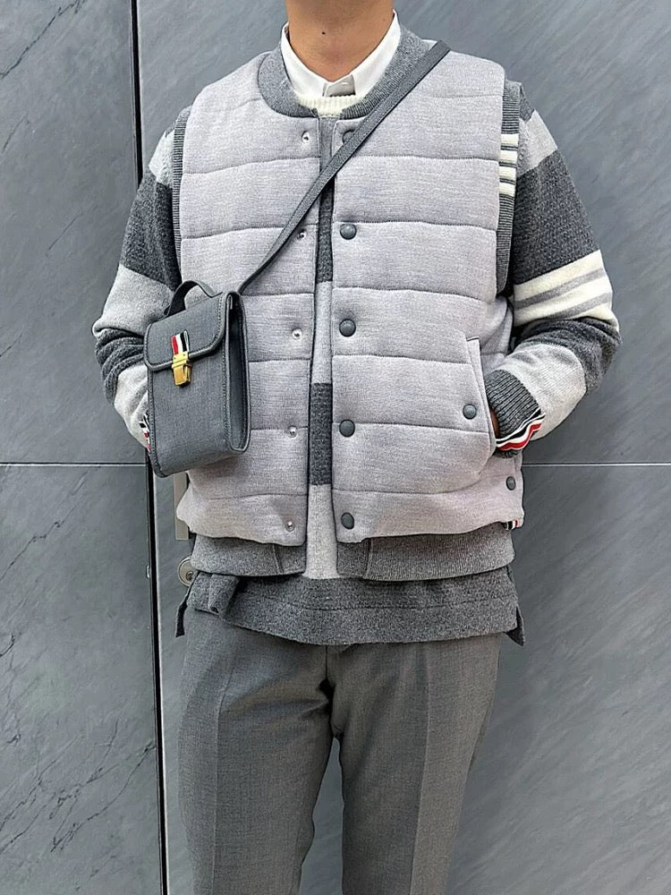 Unisex Warm Vest by Thom Browne, outerwear detail view