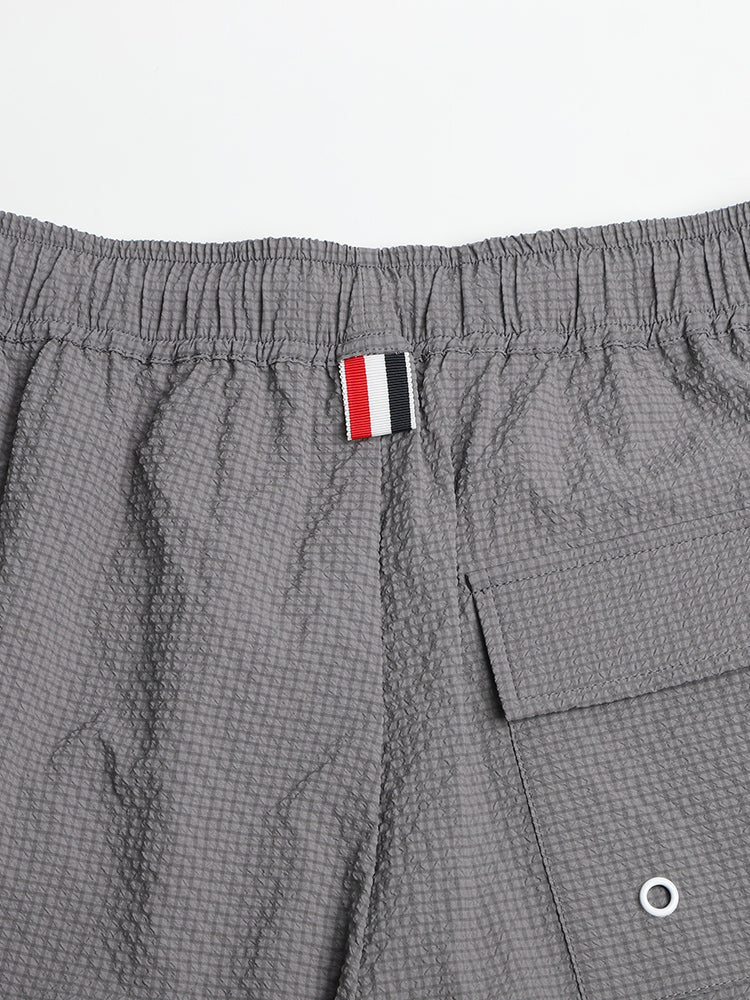 Thom Browne Style Seersucker Shorts - Lightweight Textured Summer Shorts - Image 8