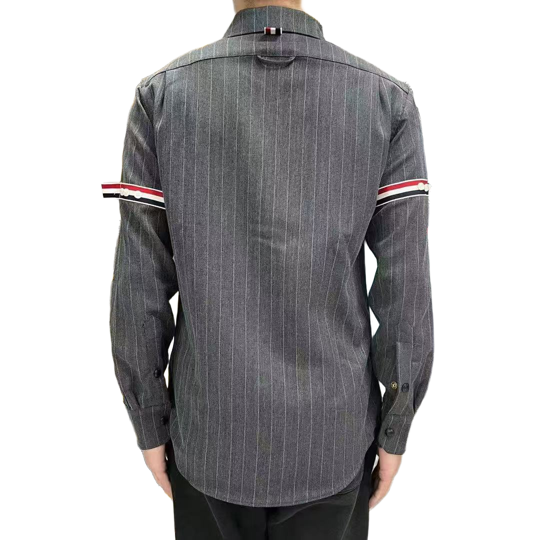 Men's long-sleeved shirt by Thom Browne, shirt detail view