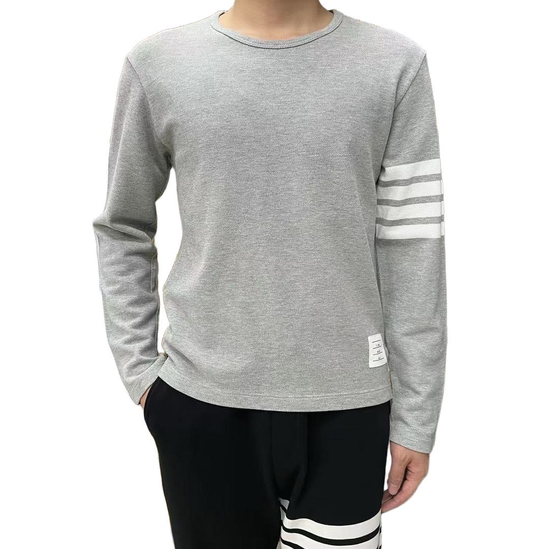 Classic Four-Bar Wool T-Shirt by Thom Browne, product detail view