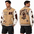 BAPE Leather Long Sleeve Baseball Jacket