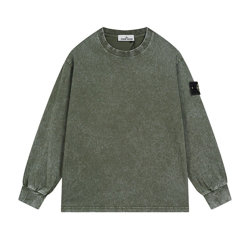 Stone Island Washed Vintage Oversized Long-Sleeve Tee