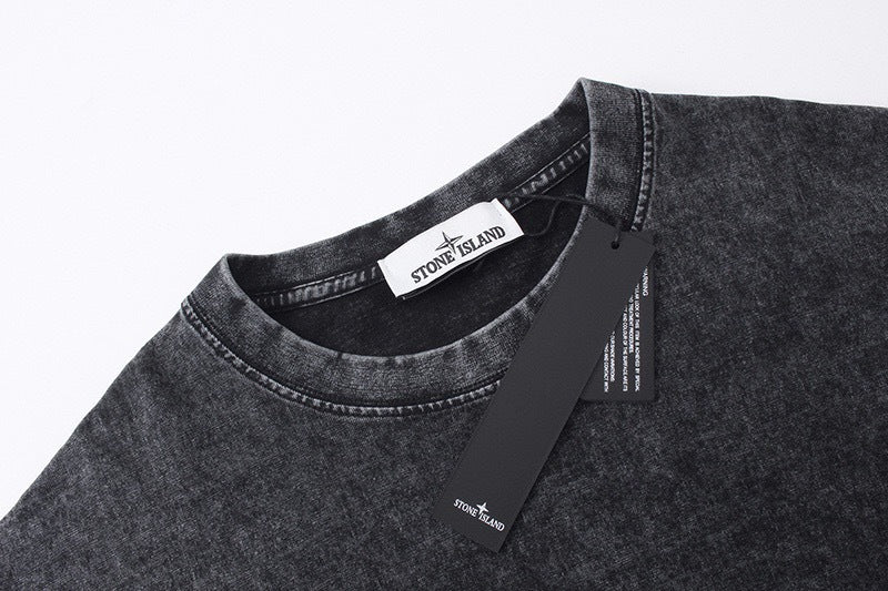 Stone Island Washed Vintage Oversized Long-Sleeve Tee