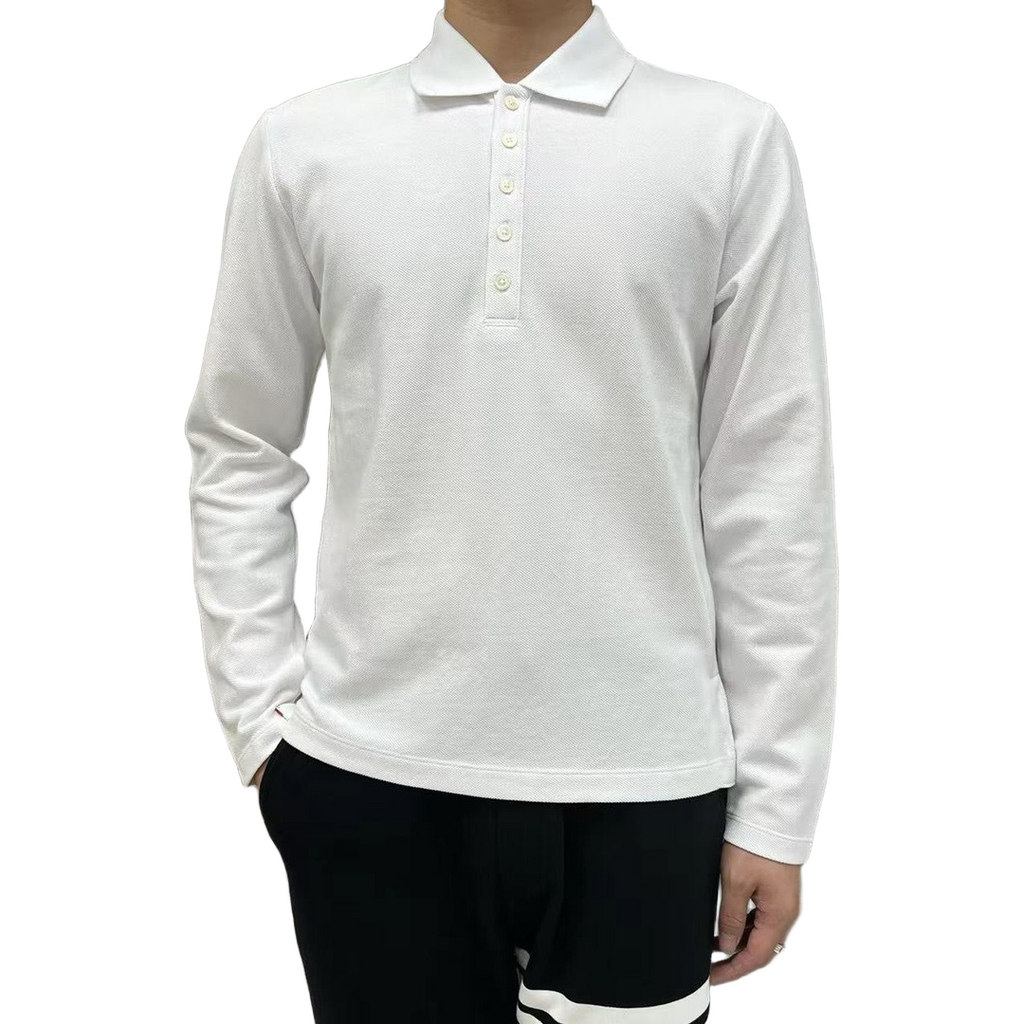 Lapel long-sleeved T-shirt by Thom Browne, product detail view