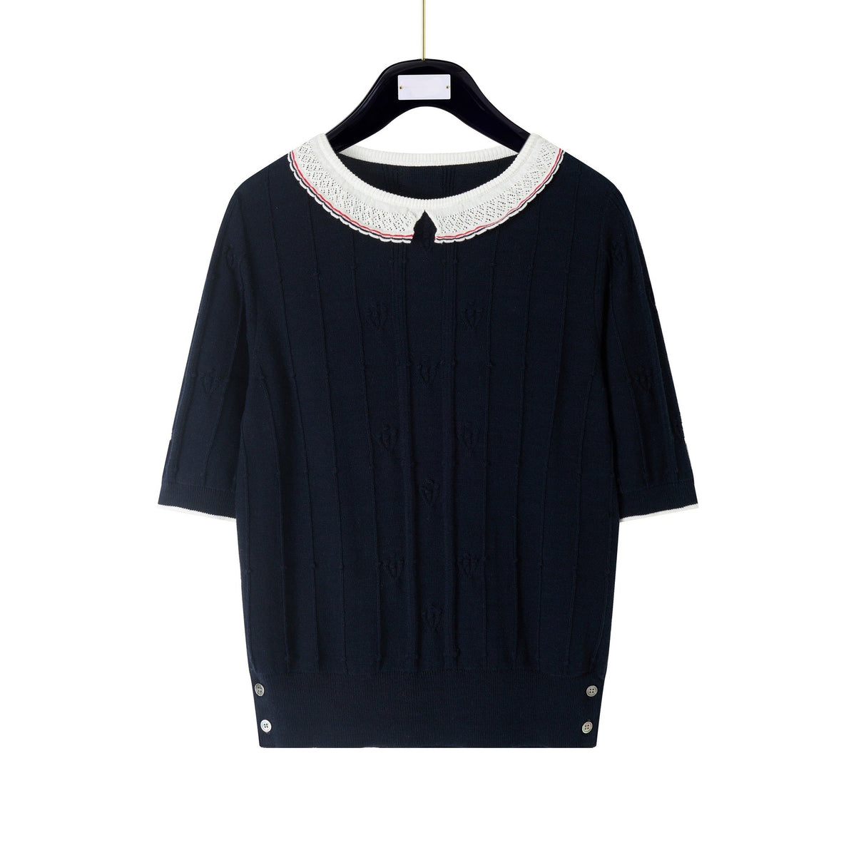 New Lace-Collar Knitted T-Shirt - Image 2