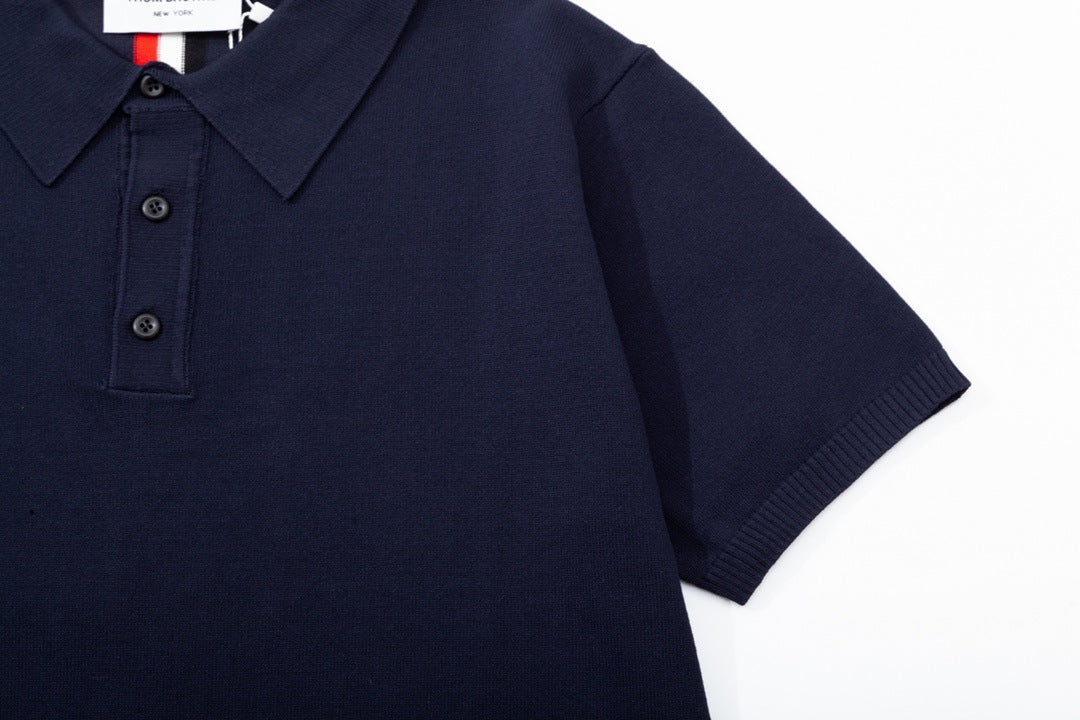 Classic Knit Polo by Thom Browne, product detail view