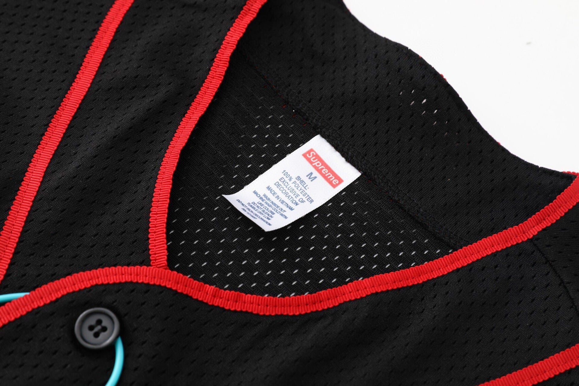 Label Logo Mesh Baseball Shirt