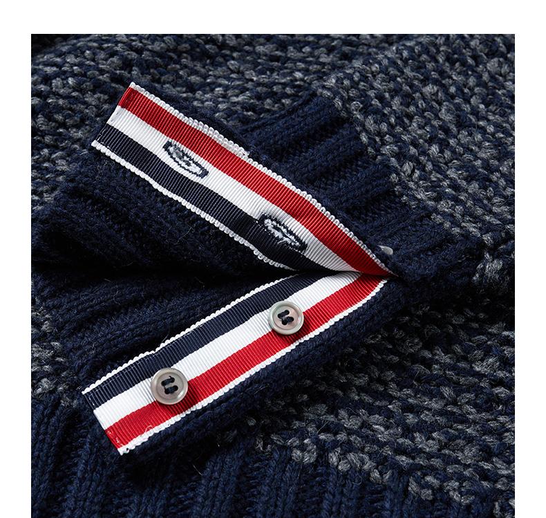 Snowflake Chunky Wool Crewneck Sweater by Thom Browne, knitwear detail view