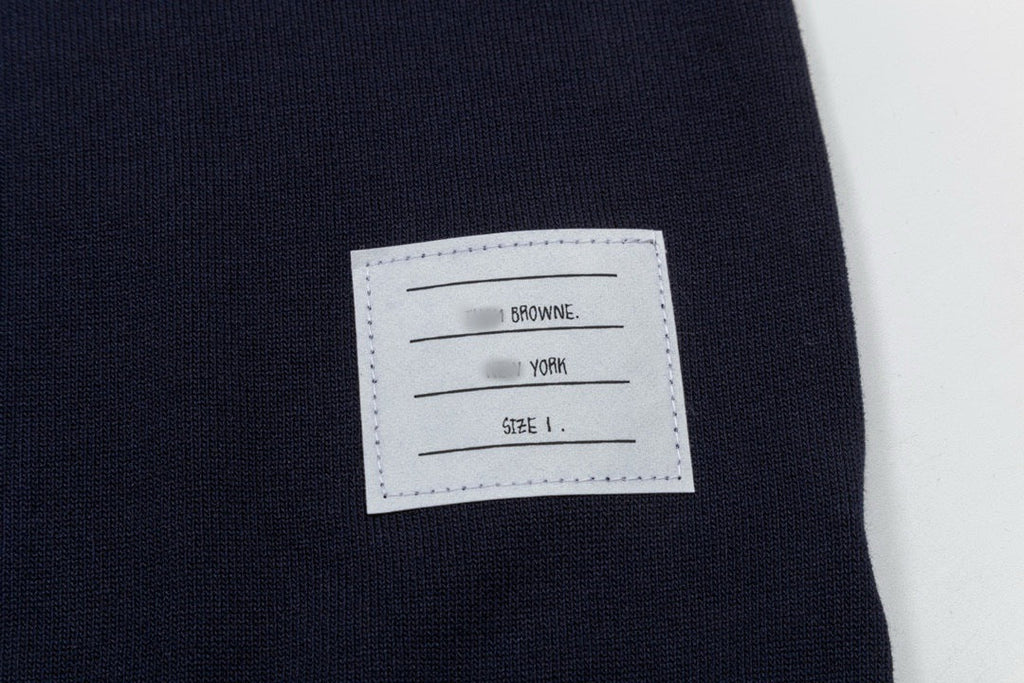 Four-Bar Stripe Knit Tee by Thom Browne, product detail view