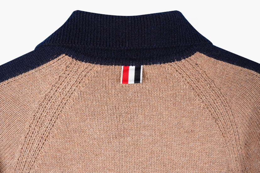 Unisex sweater by Thom Browne, knitwear detail view