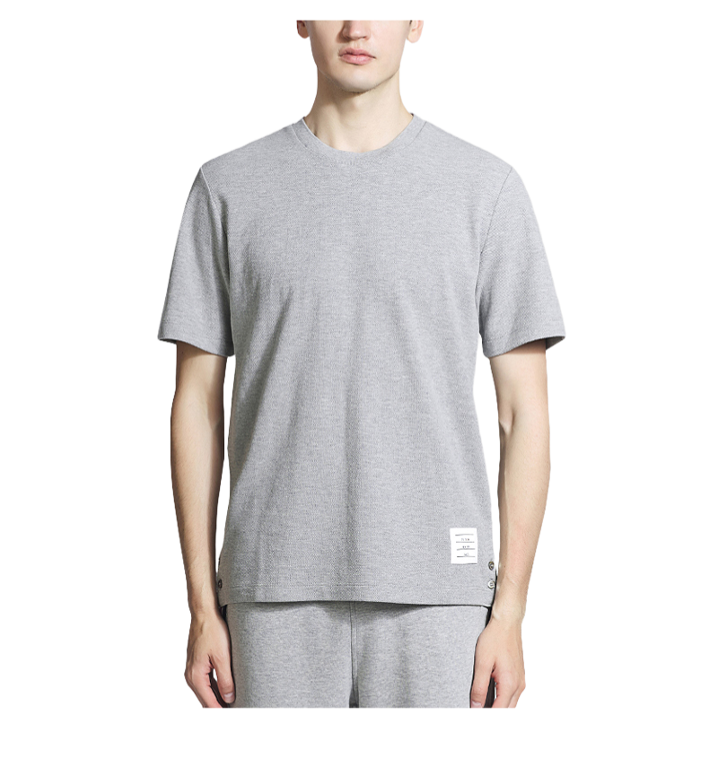 Casual crew neck T-shirt by Thom Browne, product detail view