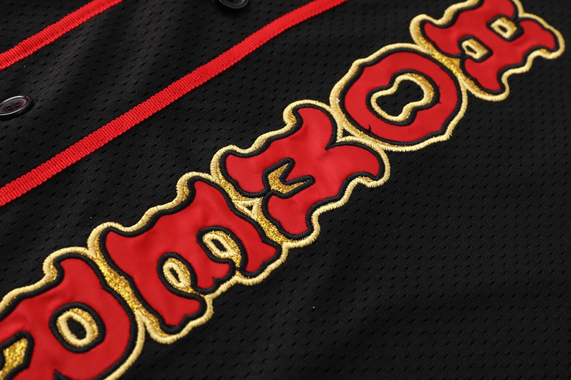 Label Logo Mesh Baseball Shirt