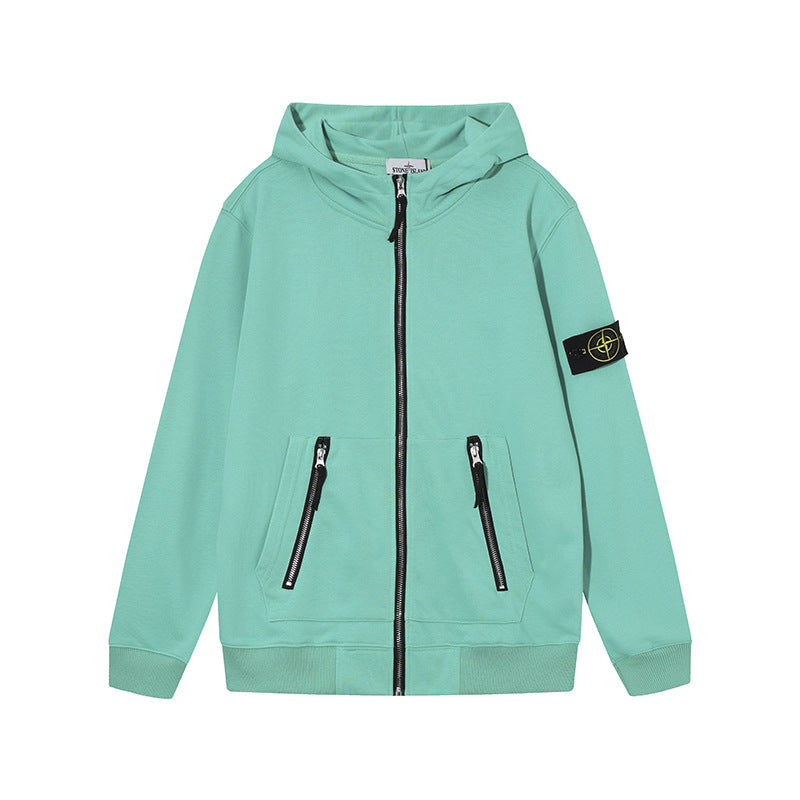 Stone Island Compass-Embroidered Zip-Up Hoodie