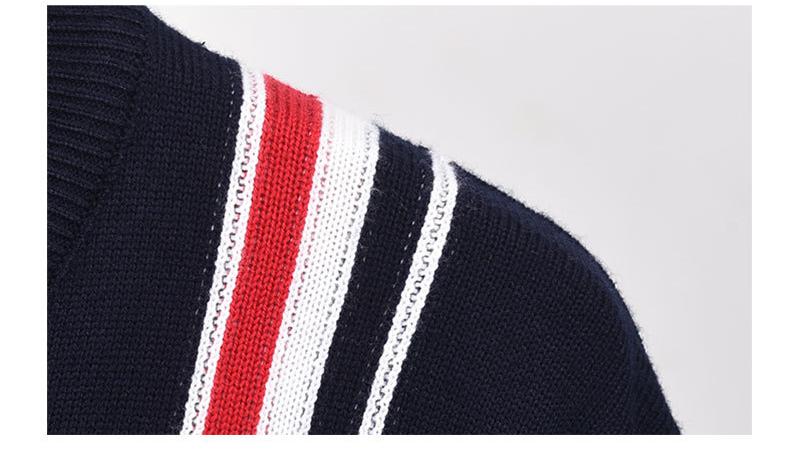 Four-Bar Wool Pullover Sweater by Thom Browne, knitwear detail view