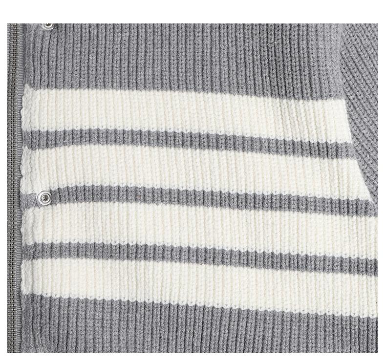 Unisex double-sided fake two-piece jacket by Thom Browne, outerwear detail view