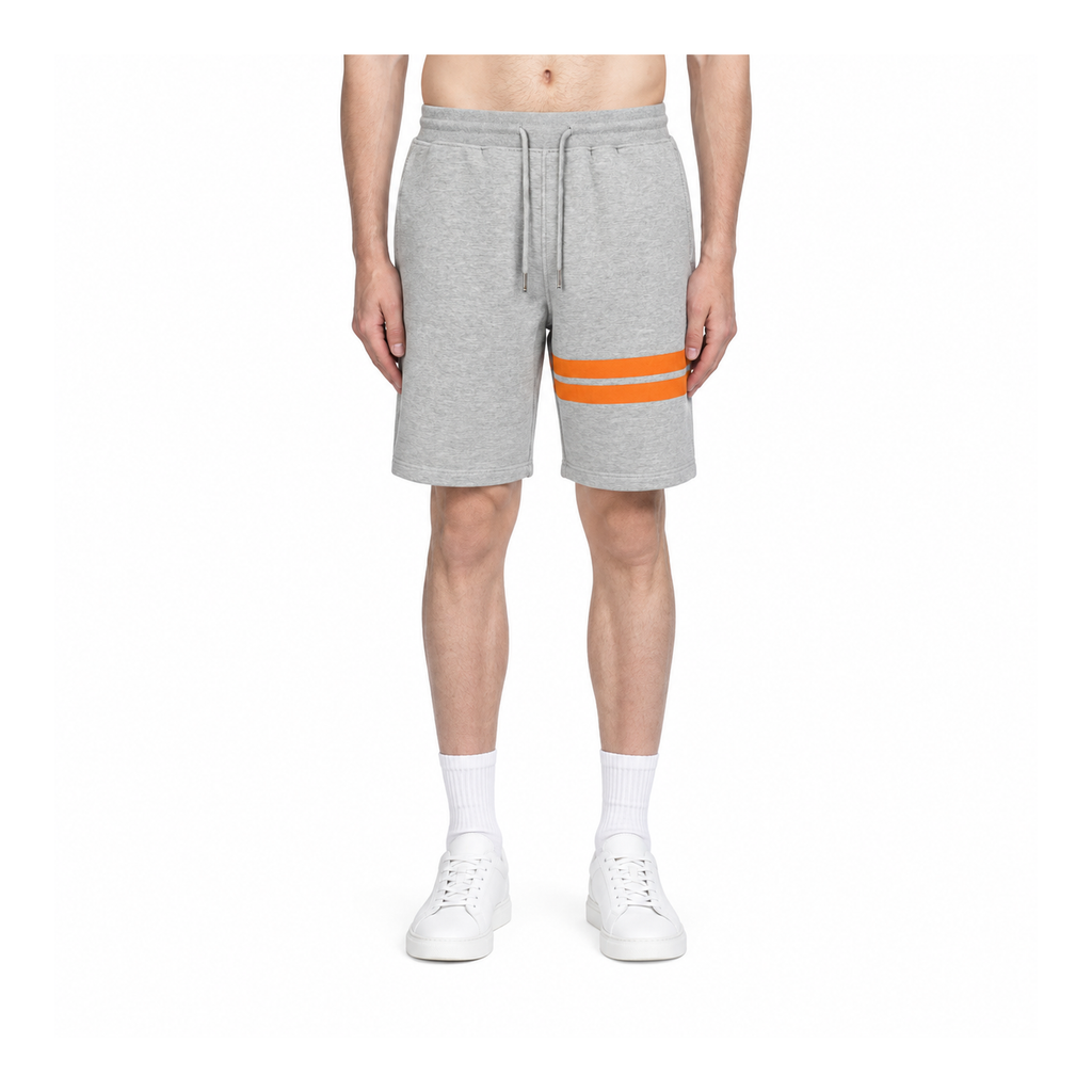 Thom Browne Style Athletic Cotton Shorts with Signature Four-Bar Detail - Main Image