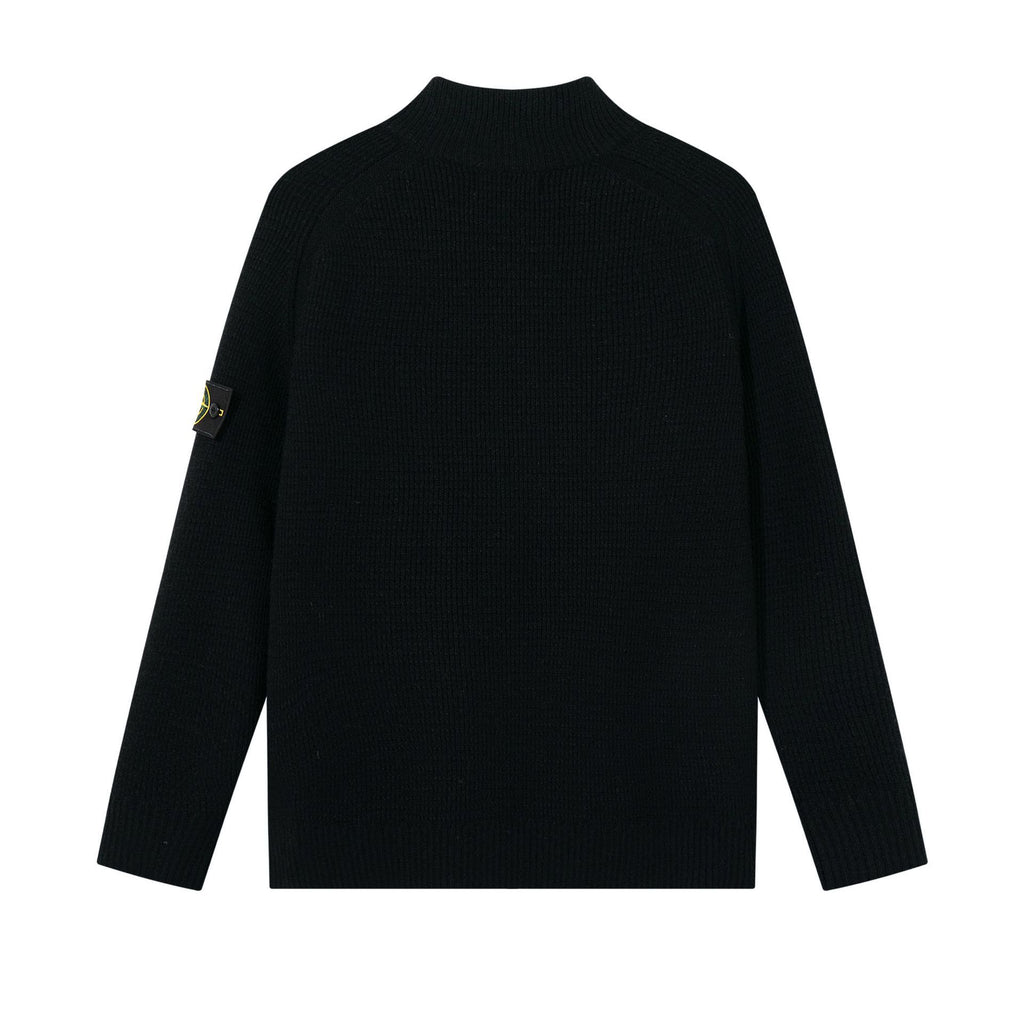 Stone Island Mock-Neck Zip-Up Knit Cardigan