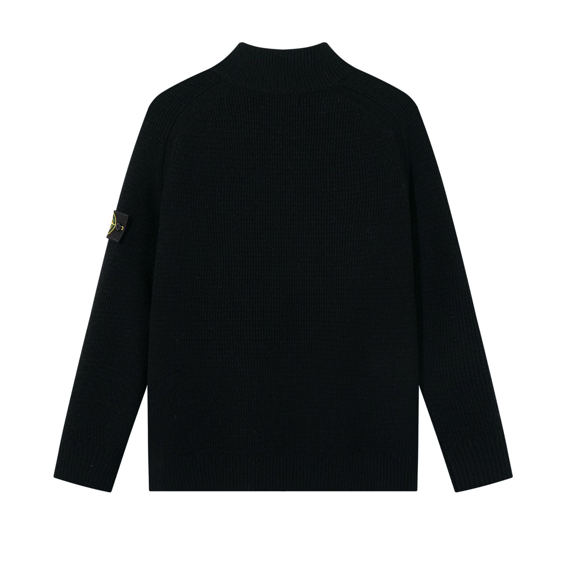 Stone Island Mock-Neck Zip-Up Knit Cardigan