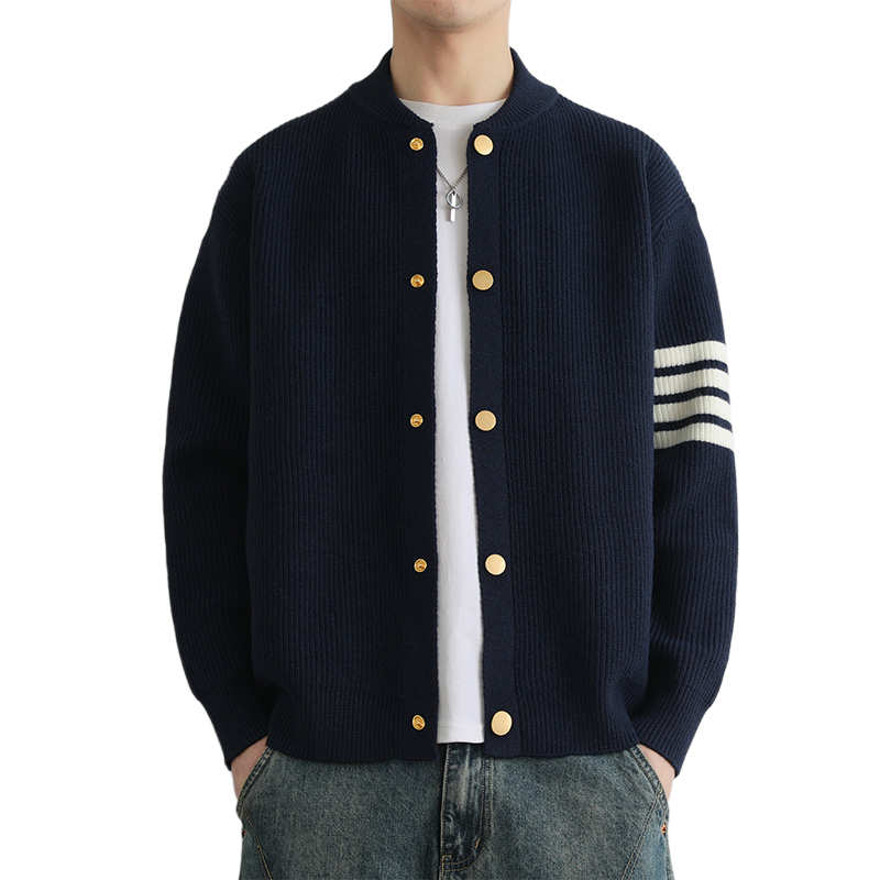 Single-Breasted Knit Sweater by Thom Browne, knitwear detail view