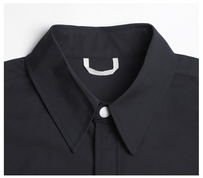 Men's shirt jacket by Thom Browne, shirt detail view