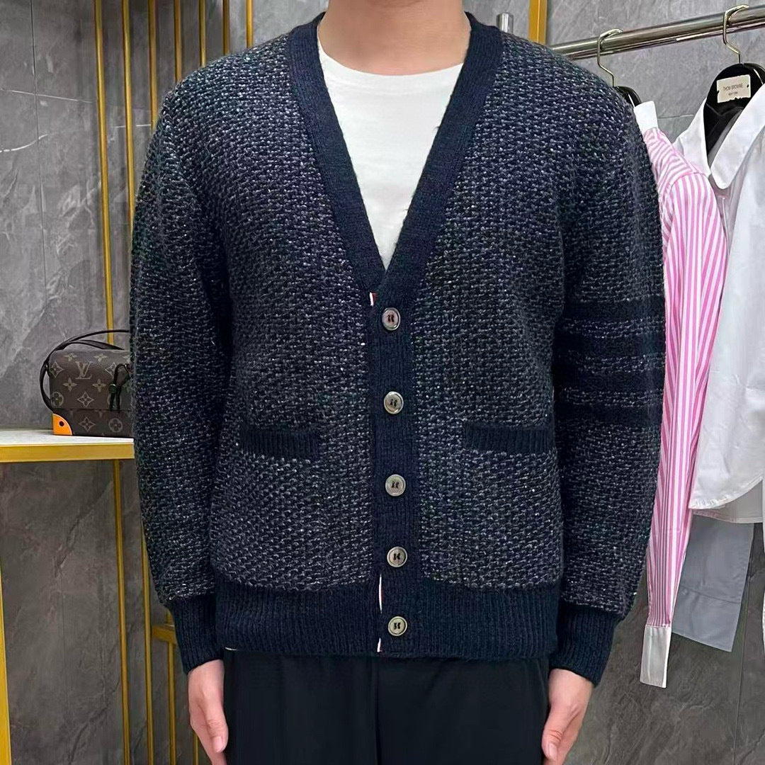 Cardigan by Thom Browne, knitwear detail view