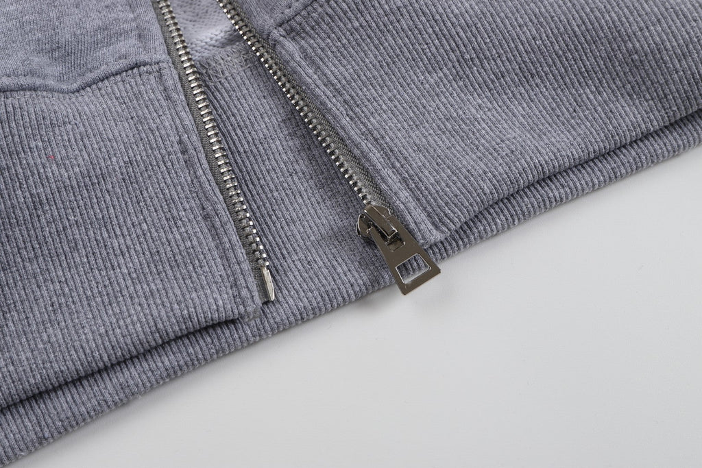 Black Heart Zipper Cardigan