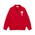 Heart Embroidered Crew Neck Sweater