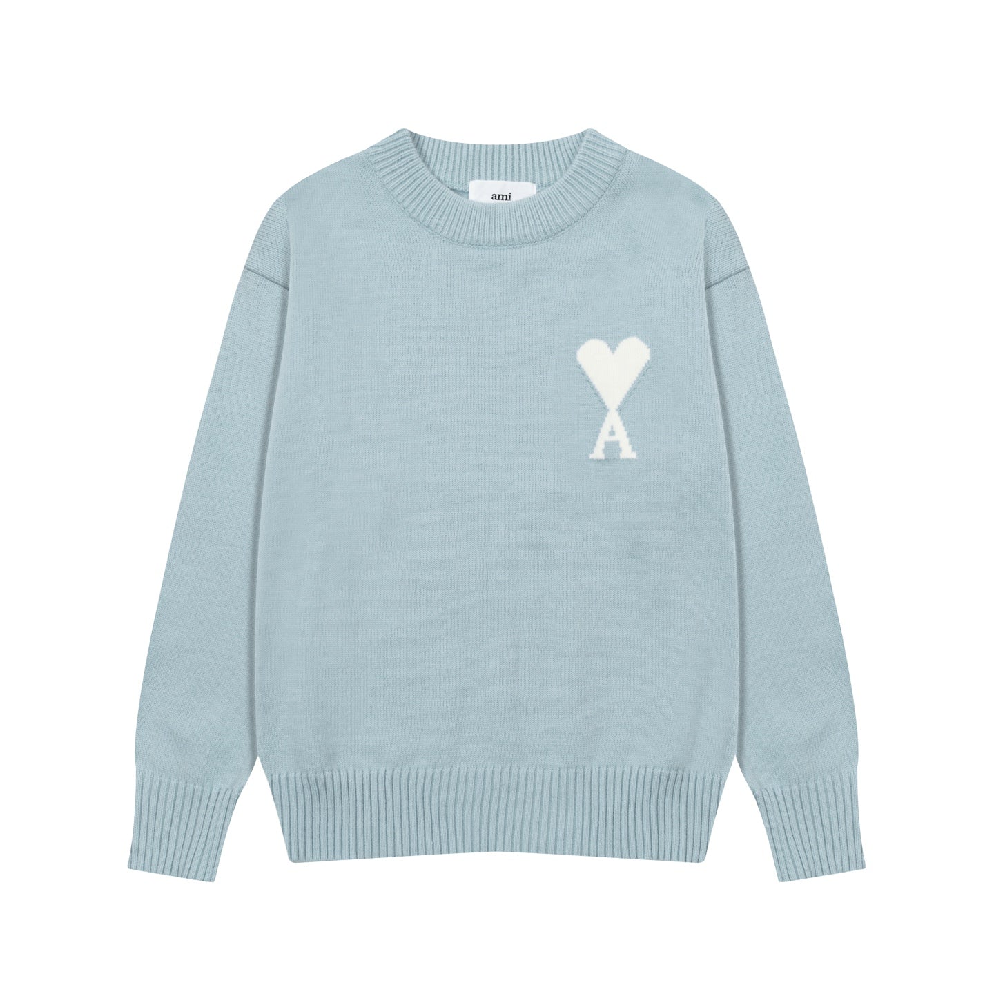 Heart Embroidered Crew Neck Sweater