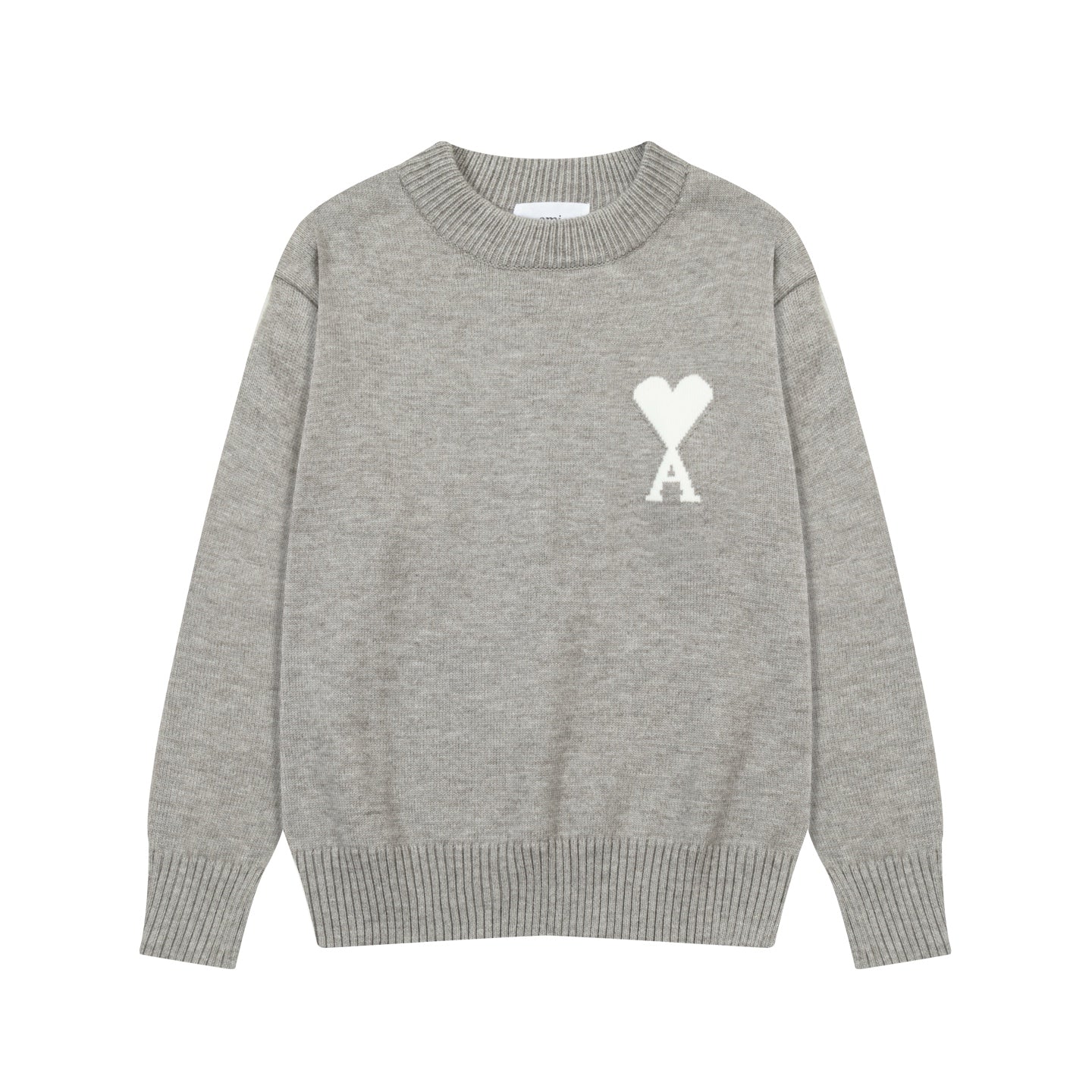 White Heart Embroidered Crewneck Sweater